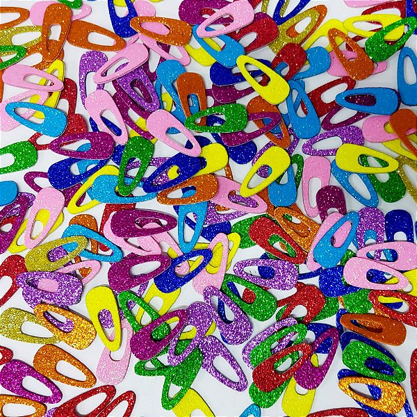 Adesivos EVA Glitter TicTac - 20 unidades