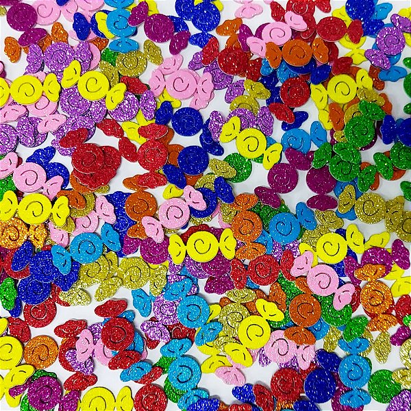 Adesivos EVA Glitter Balinha - 20 unidades