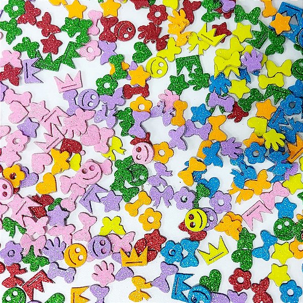 Adesivos Mini EVA Glitter (Atacado) - 100 unidades