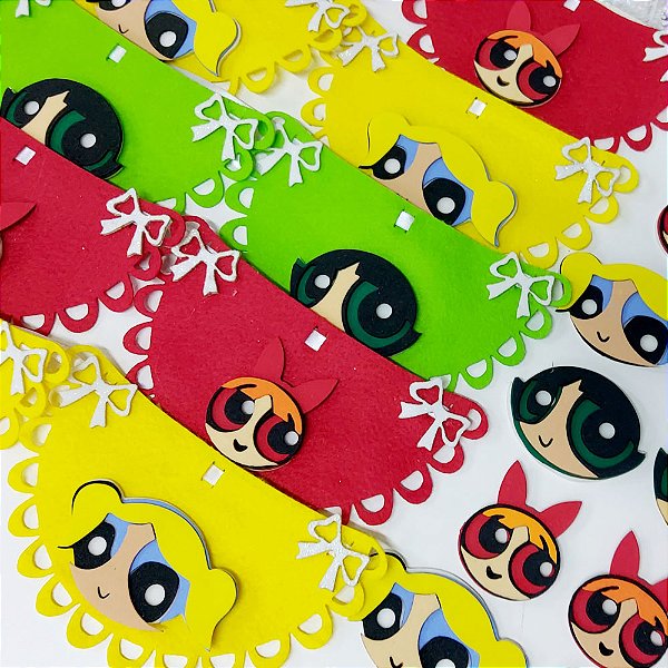 Conjunto Feltro EVA Meninas Super Poderosas - 10 unidades