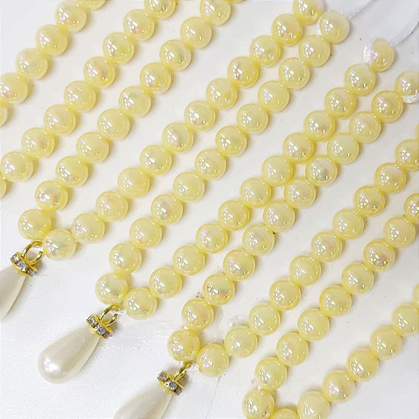 Colar de Pérola Pingente Pedraria Ano Novo - 10 unidades