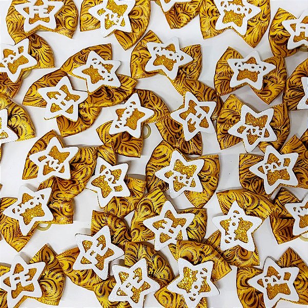 Laço Borboleta Estampado EVA Ano Novo - 10 unidades