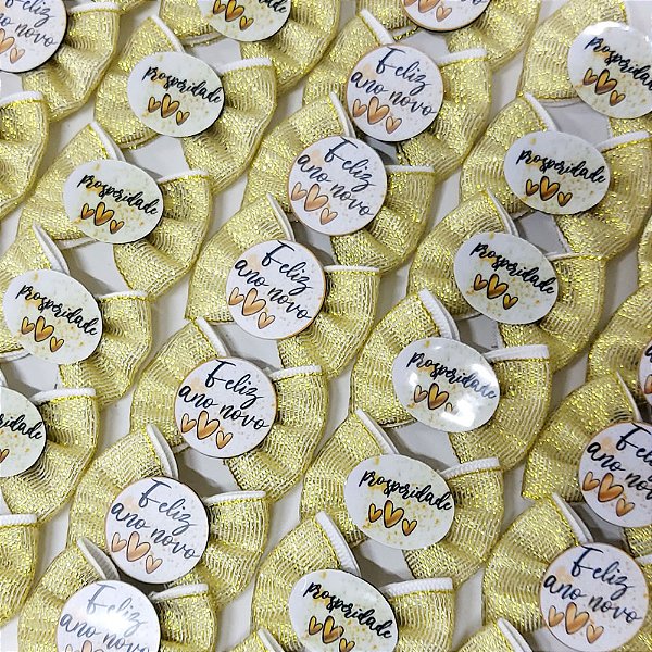 Laço Borboleta Duplo Lurex PF Ano Novo Mod.1 - 10 unidades