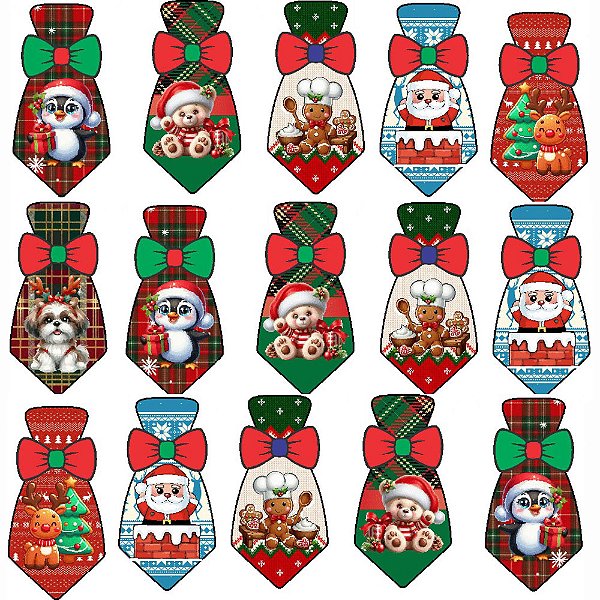 Gravata Social Couro Sintético Natal Mod.2 - 10 unidades