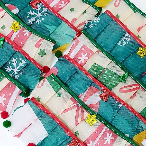 Babador TNT Estampado Natal - 10 unidades