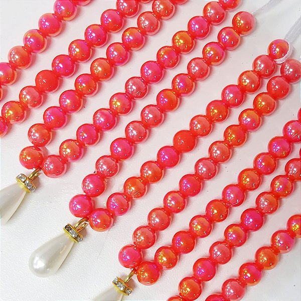 Colar de Pérola Pingente Pedraria Natal - 10 unidades