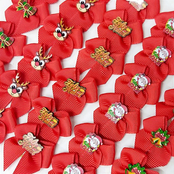 Laço de Ponta Mini PF Natal - 10 unidades