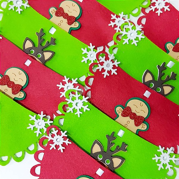 Babador Feltro EVA Natal Mod.2 - 10 unidades