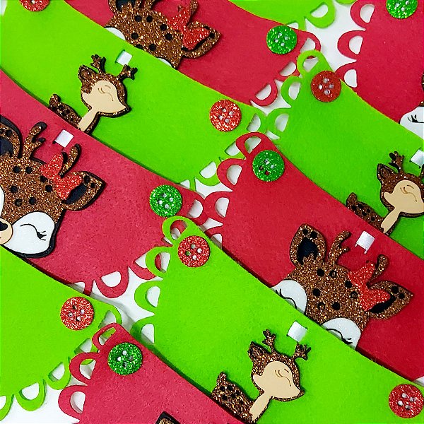 Babador Feltro EVA Natal Mod.4 - 10 unidades