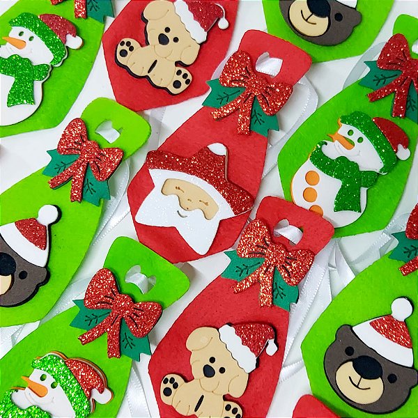 Gravata Social Feltro EVA Natal Mod.1 - 10 unidades