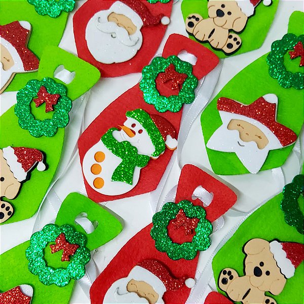 Gravata Social Feltro EVA Natal Mod.2 - 10 unidades