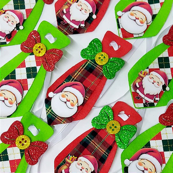 Gravata Social Feltro PF Natal Mod.1 - 10 unidades