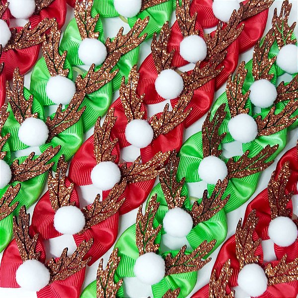 Laço Borboleta Decorativo Rena EVA Natal - 10 unidades