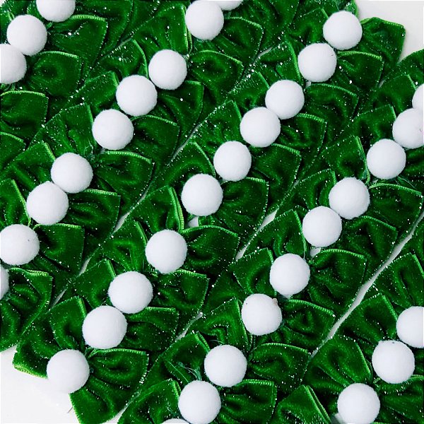 Laço Borboleta Veludo Brilho Pompom Natal - 10 unidades