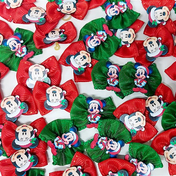 Laço Borboleta Sortidos PF Mickey Natal - 10 unidades