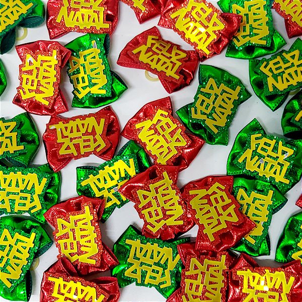 Laço Borboleta Metalizado Natal - 10 unidades