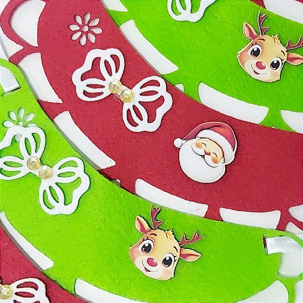 Gargantilha Feltro PF Natal - 10 unidades