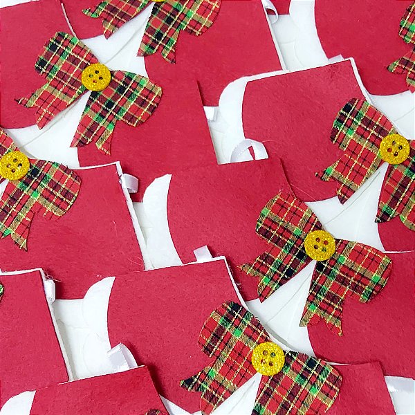 Babador Feltro EVA Mamãe Noel Natal - 10 unidades