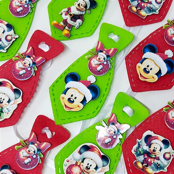 Gravata Social Feltro PF Mickey Natal - 10 unidades