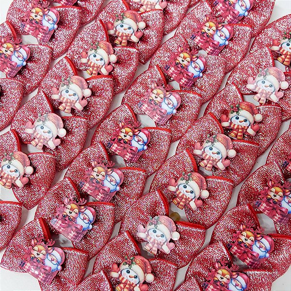 Laço Borboleta Lurex PF Natal Mod.5 - 10 unidades