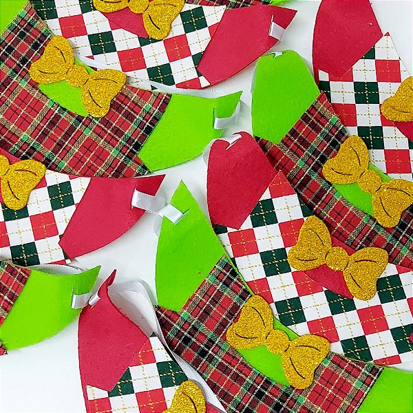 Colarinho Feltro Estampado EVA Natal - 10 unidades