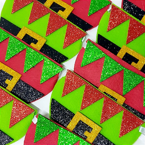 Bandanas Feltro EVA Duende Natal - 10 unidades