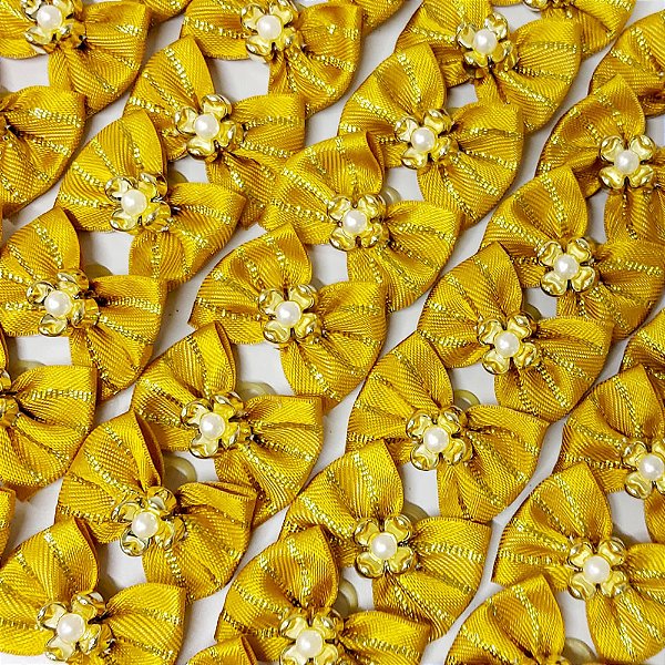 Laço Borboleta Decorativo Ouro Ano Novo - 10 unidades