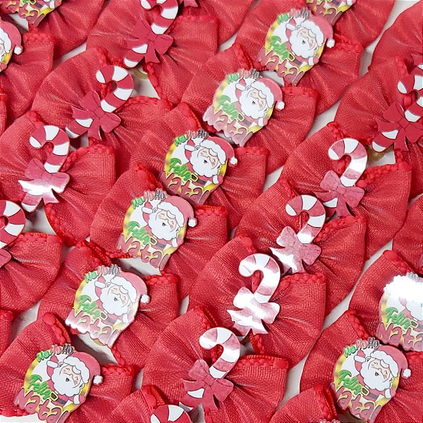 Laço Borboleta Pespontada Renda PF Natal - 10 unidades