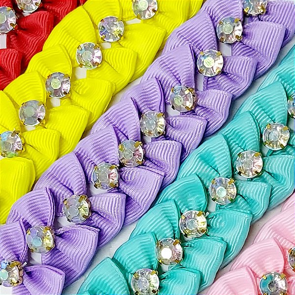 Laço Borboleta Pedraria Mod.7 - 10 unidades