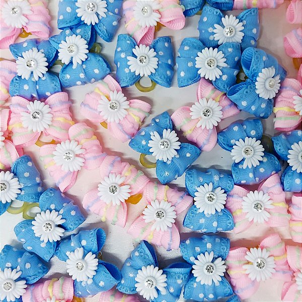 Laço Borboleta Duplo Resinado Pedraria Mod.3 - 10 unidades