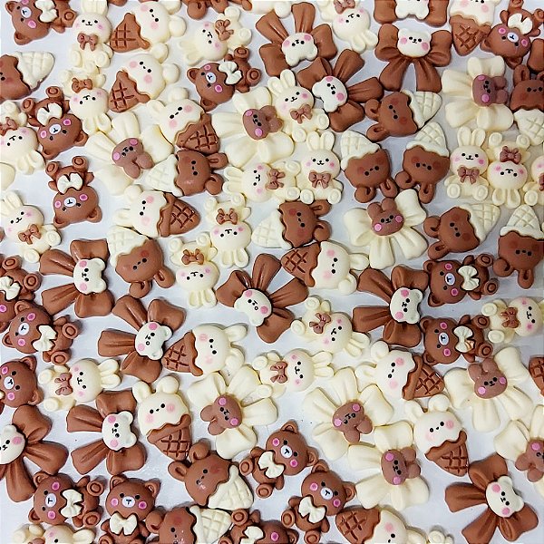 Laço de Penteado Fofuras Resina Mod.2 - 10 unidades