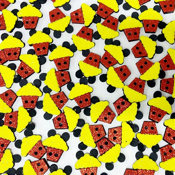 Adesivos EVA Glitter Cupcake Mickey - 20 unidades