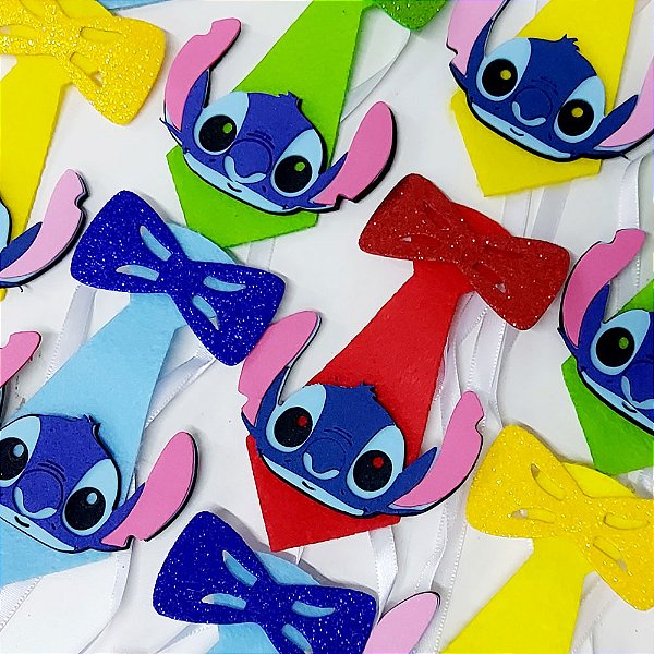 Gravata Social Laço Feltro EVA Lilo & Stitch - 10 unidades