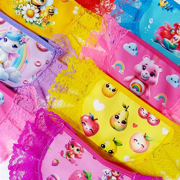 Babador Tecido Estampado com Renda Mod.2 - 05 unidades