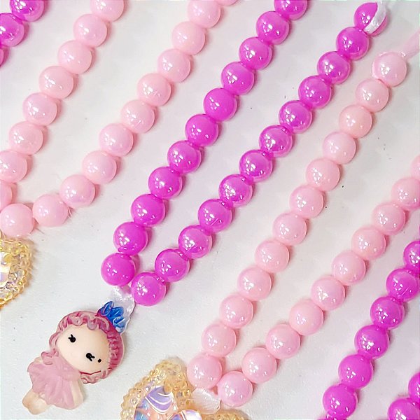 Colar de Pérola Pingente Resina Sortidos Mod.1 - 10 unidades