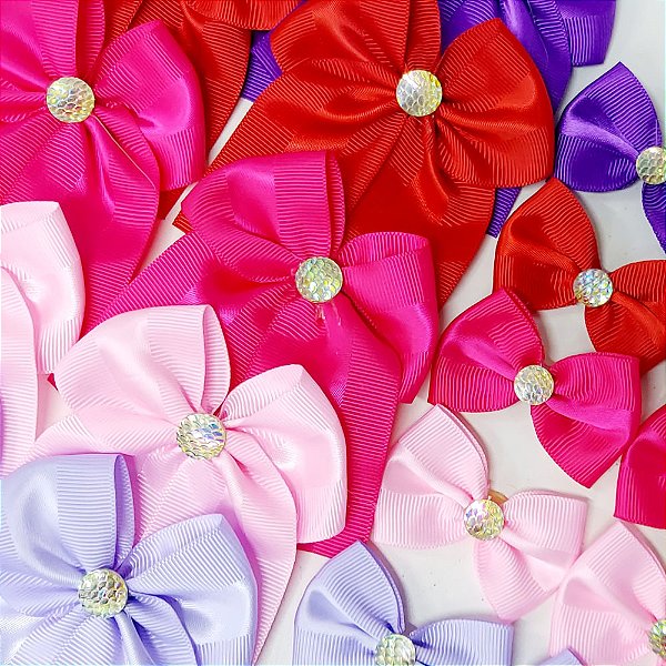 Conjunto Laço Decorativo Pedraria Mod.1 - 10 unidades