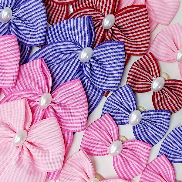 Conjunto Laço Estampado Listardo Pérola Mod.3 - 10 unidades