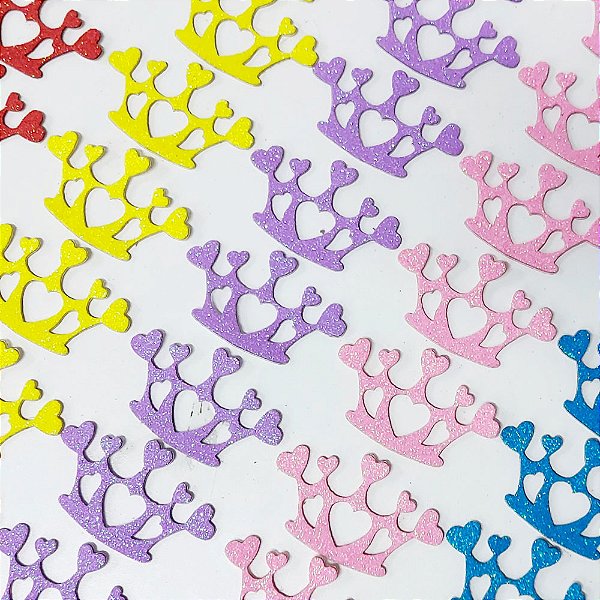 Adesivos EVA Glitter Coroa Mod.2 - 10 unidades