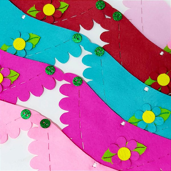 Bandanas Feltro EVA Florzinhas - 10 unidades