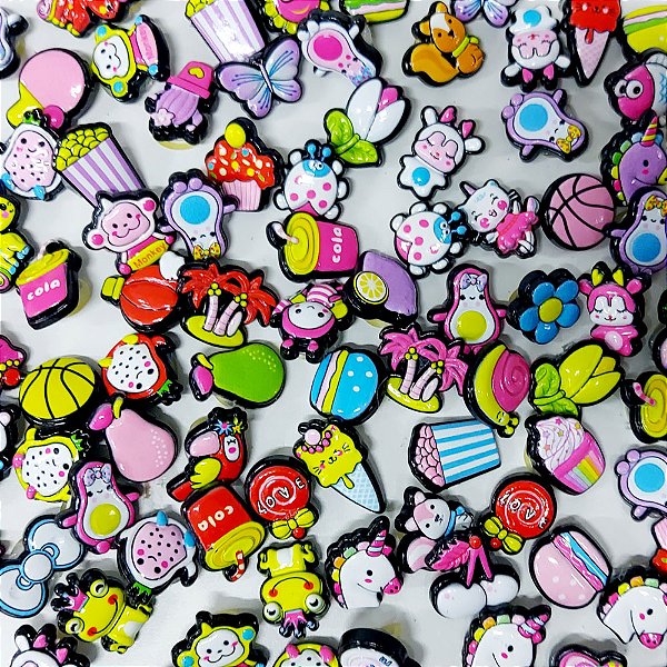 Laço de Penteado Fofuras Resina Mod.3 - 10 unidades