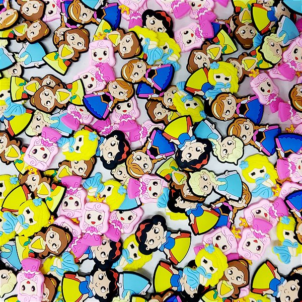 Laço de Penteado Emborrachado Princesas - 10 unidades