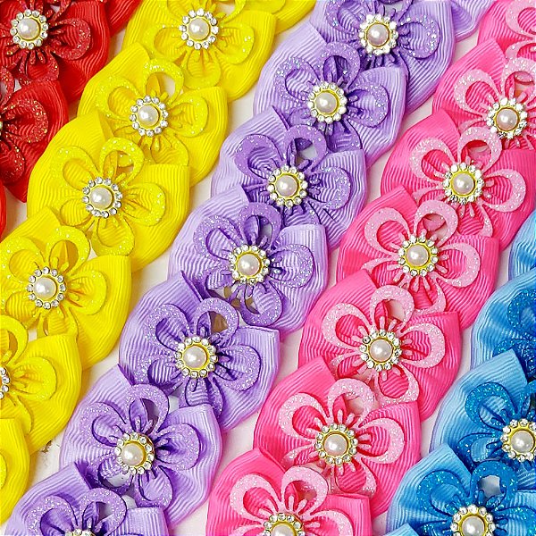 Laço Borboleta EVA Florzinha Pedraria - 10 unidades