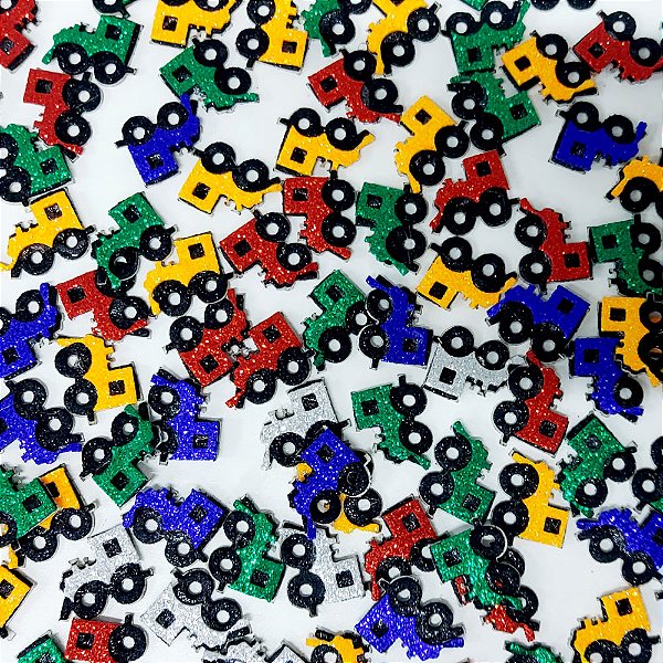 Adesivos EVA Glitter Trem - 10 unidades