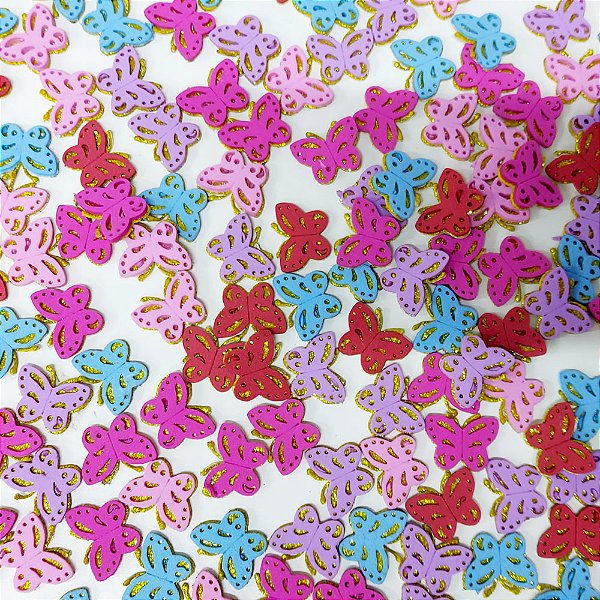 Adesivos EVA Glitter Borboleta Mod.1 - 10 unidades