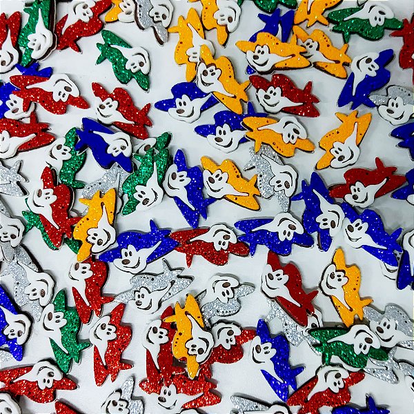 Adesivos EVA Glitter Avião - 10 unidades