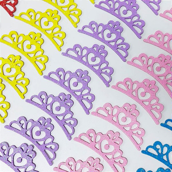 Adesivos EVA Glitter Coroa Mod.4 - 10 unidades