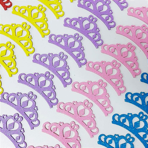 Adesivos EVA Glitter Coroa Mod.5 - 10 unidades