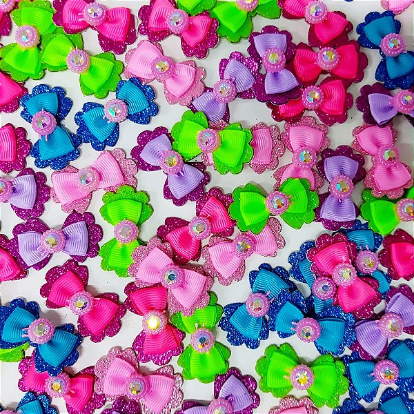 Laço Adesivo EVA Pedraria Mod.4 - 10 unidades