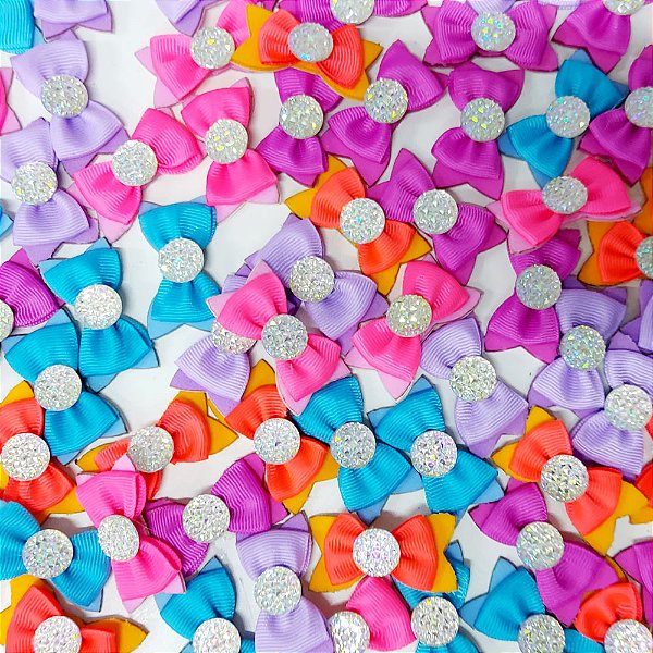 Laço Adesivo EVA Pedraria Mod.3 - 10 unidades