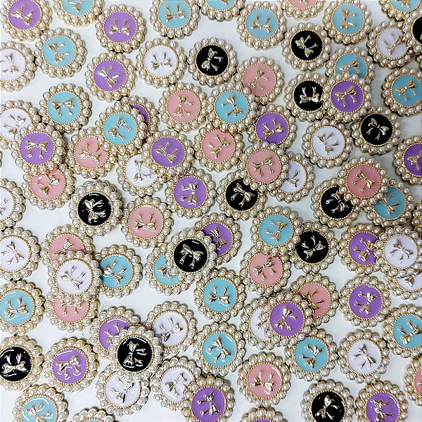 Laço de Penteado Joia Botão Lacinho - 10 unidades